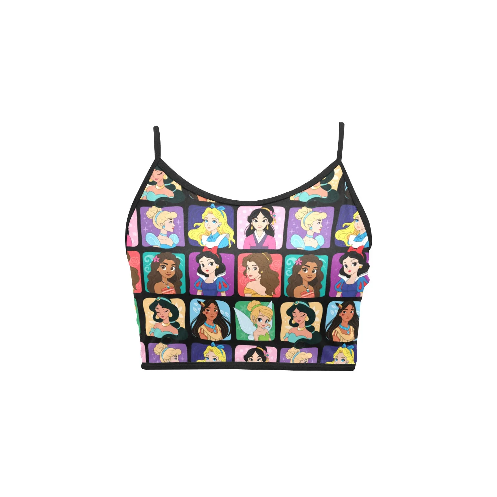 Princess Portraits Women's Spaghetti Strap Crop Top