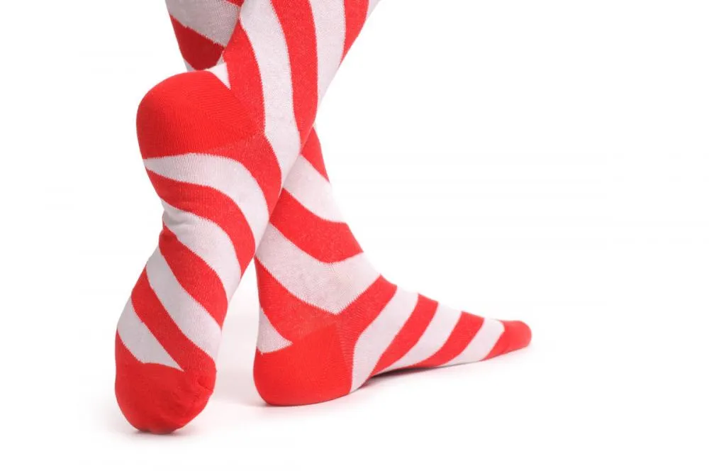 Red & White Spiral Candy Stripes Warm Winter Cotton