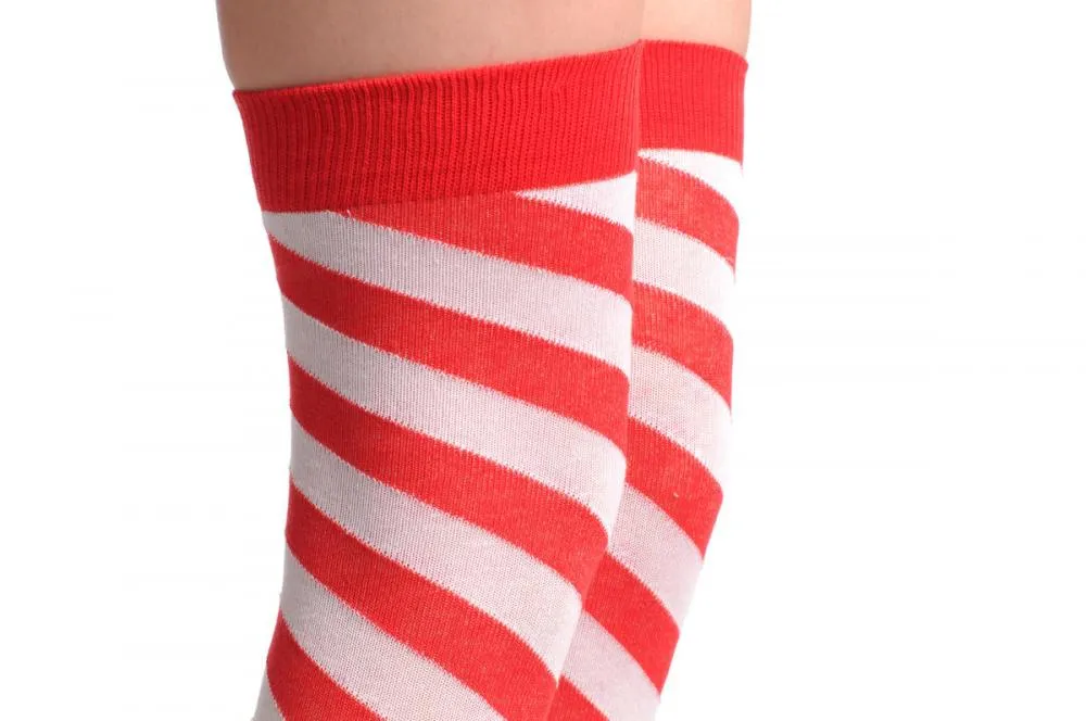 Red & White Spiral Candy Stripes Warm Winter Cotton