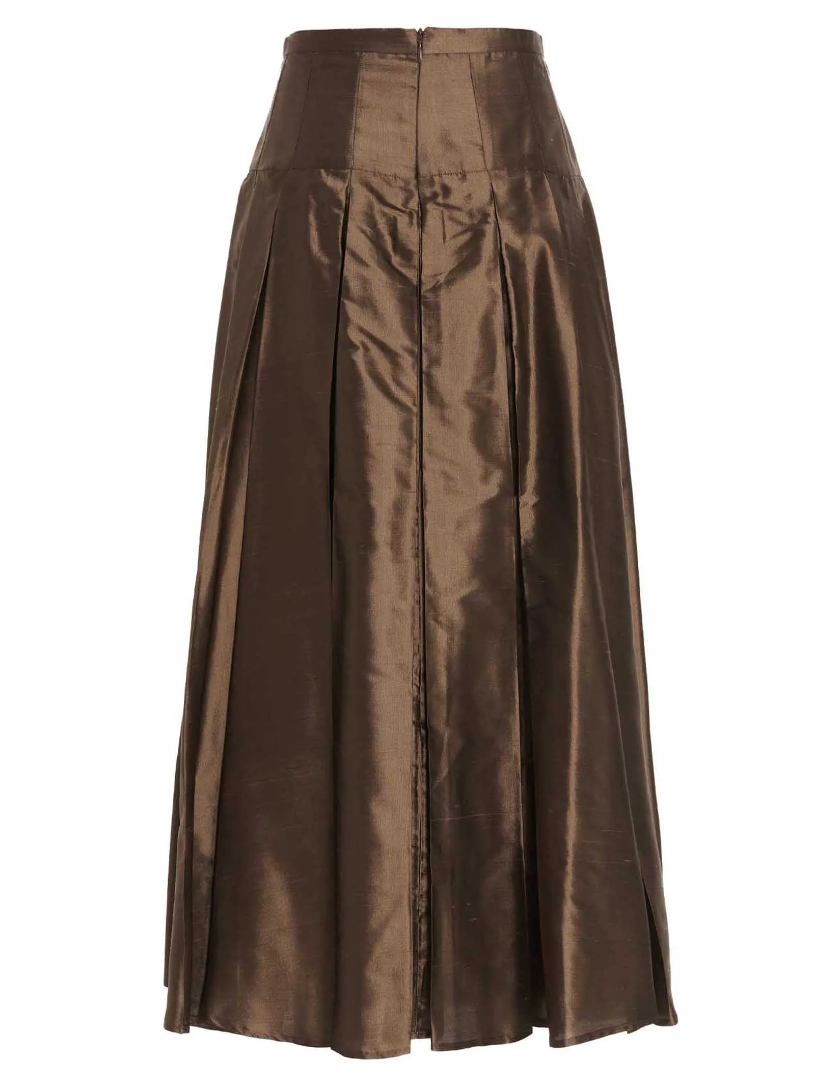 'S Max Mara Sewn Pleated Shantung Skirt