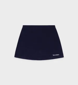 Serif Logo Terry Skirt - Navy/White