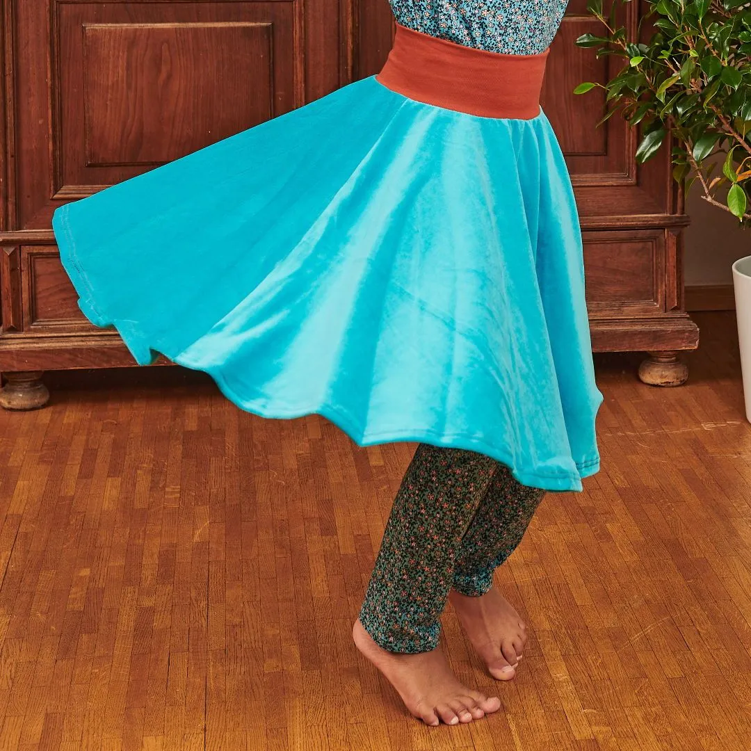 Skirt "Nicki Pagoda Blue" - 100% organic cotton