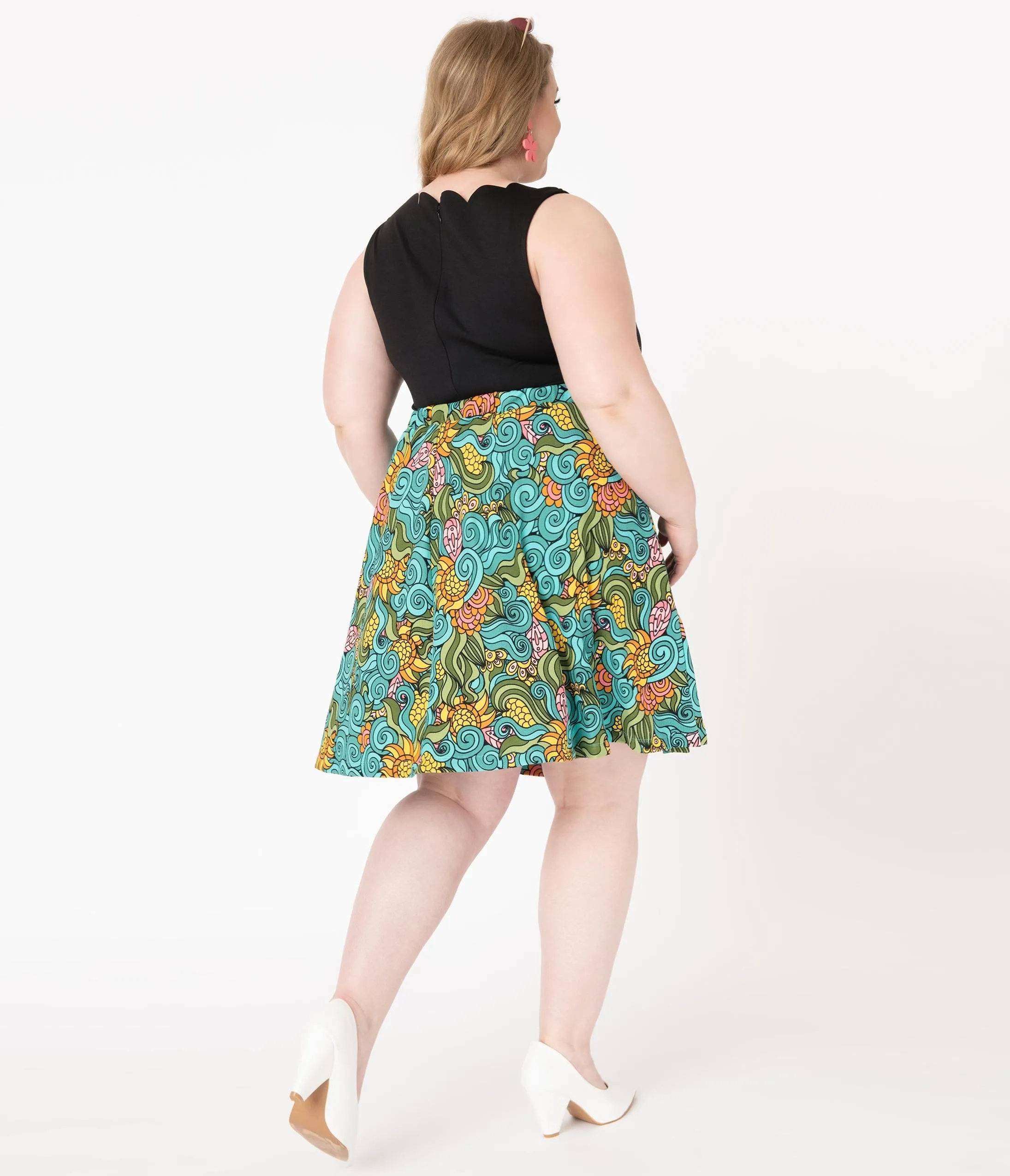 Smak Parlour Plus Size Groovy Floral Sweet Talk Skirt