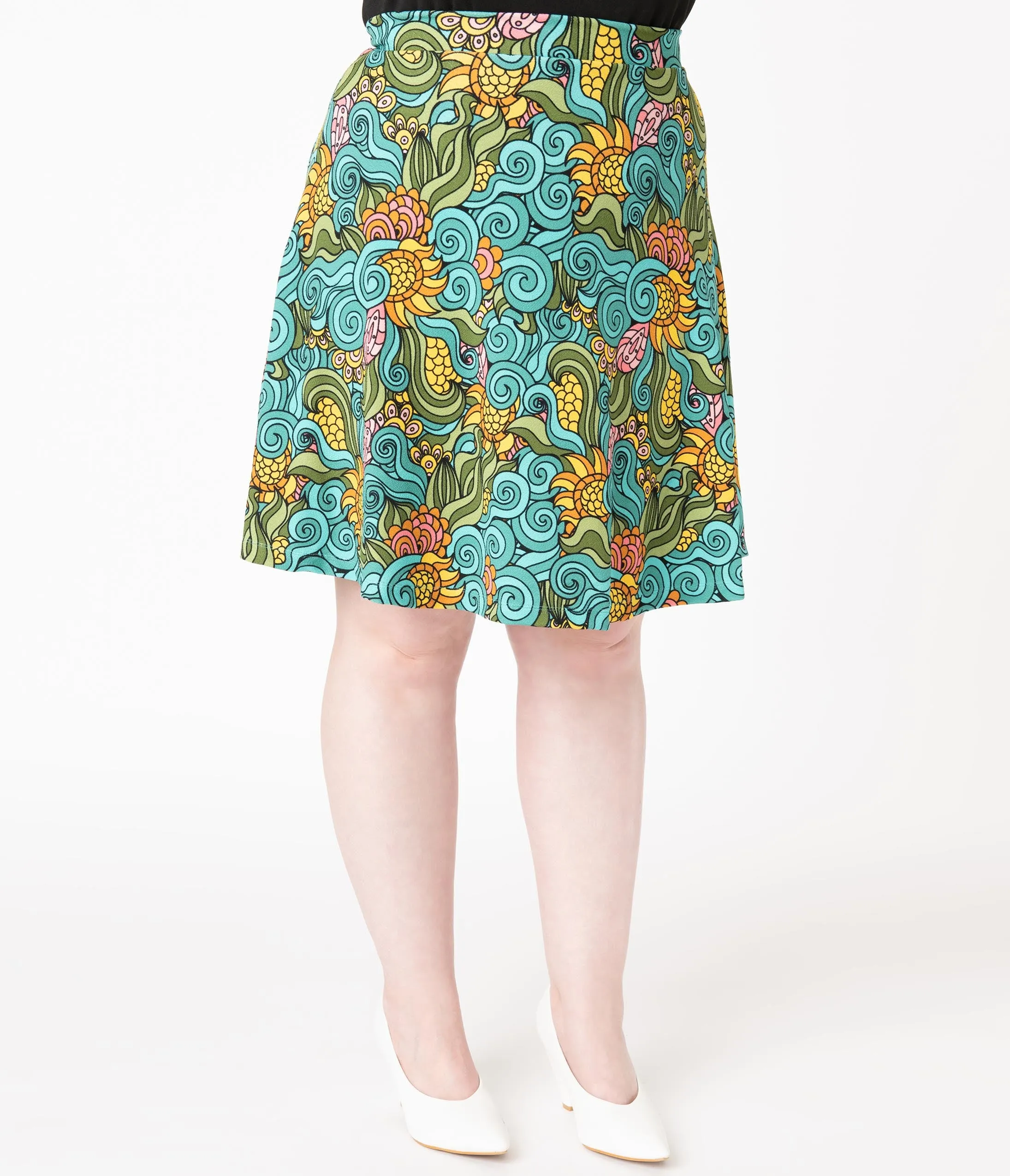 Smak Parlour Plus Size Groovy Floral Sweet Talk Skirt