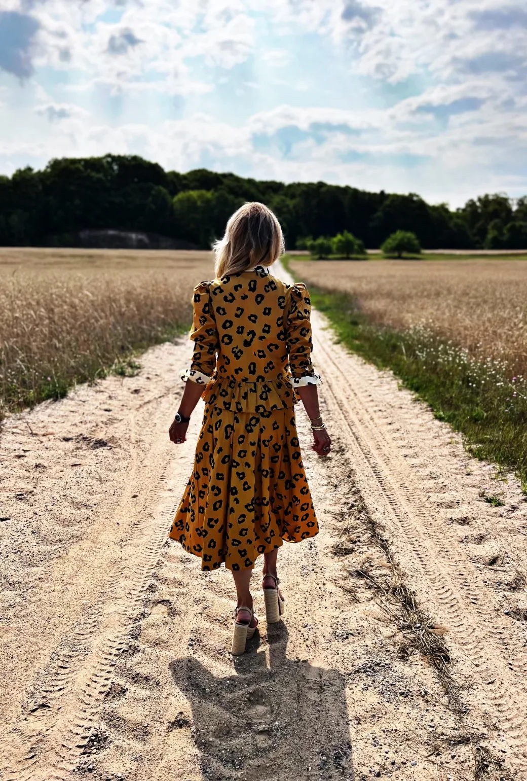 Smocked Waist MIDI Skirt - Cheetah