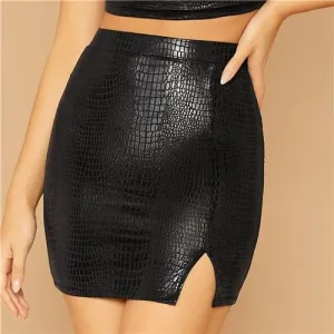 Snake Embossed Skirt