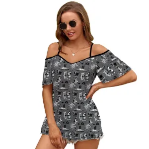 Steamboat Mickey Women's Off-Shoulder Cold Shoulder Camisole Top