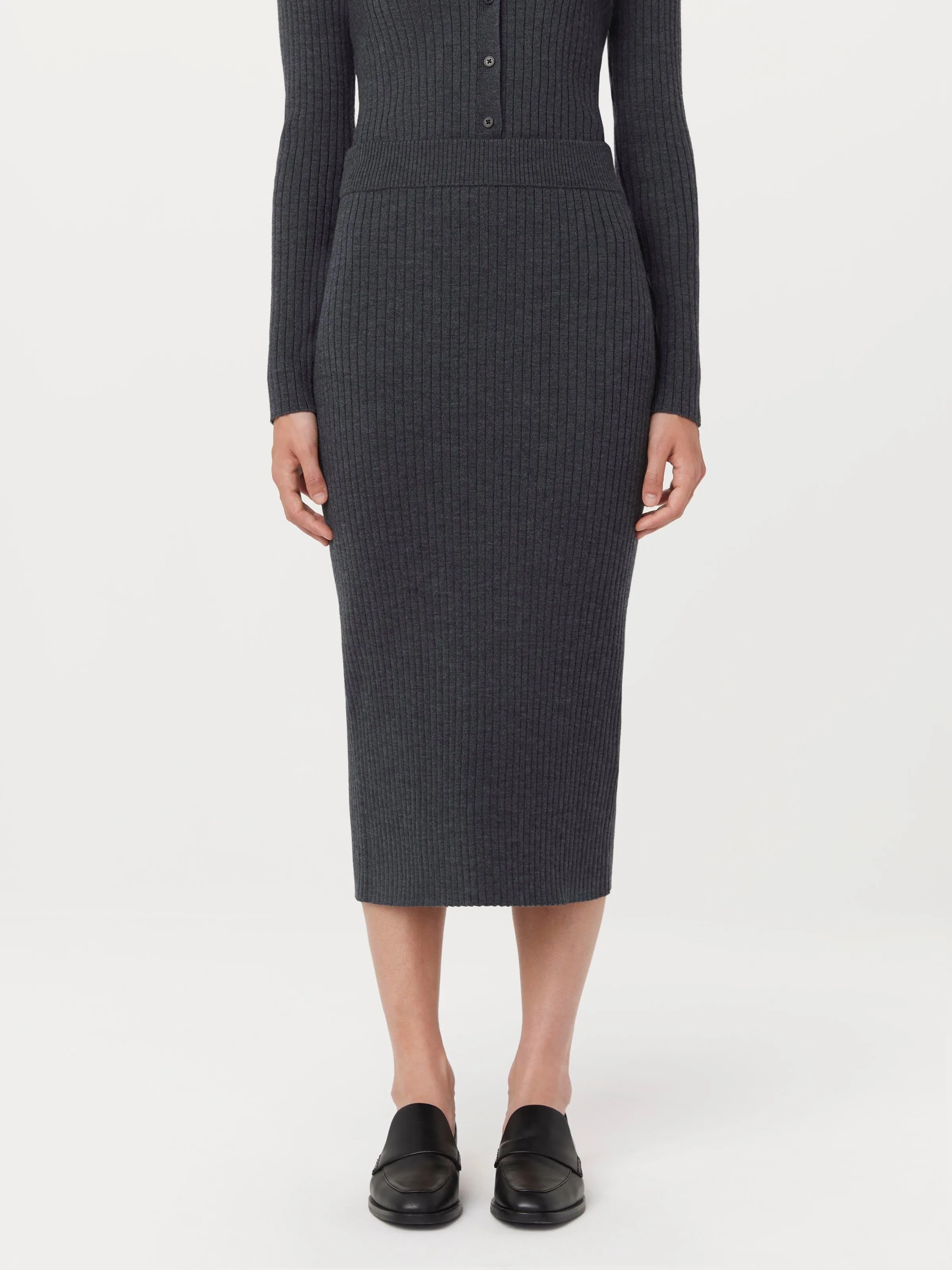 The Merino Sweater Skirt in Charcoal Grey