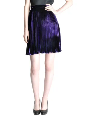 Ungaro Vintage Pleated Purple Velvet Circle Skirt