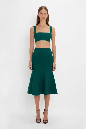 VB Body Flared Skirt In Lurex Green