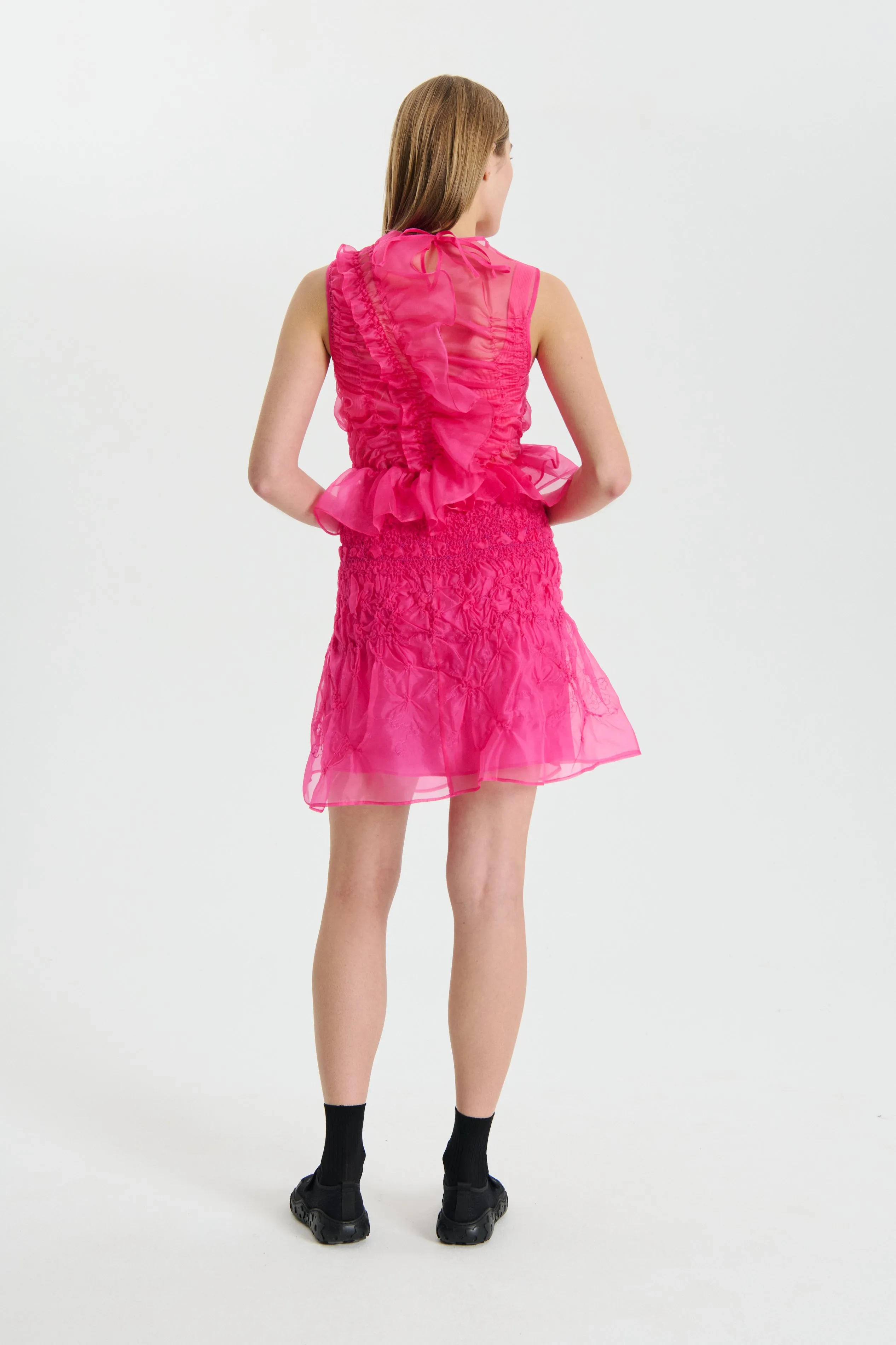 VIDA | SKIRT PANSY SMOCK ORGANZA | MAGENTA