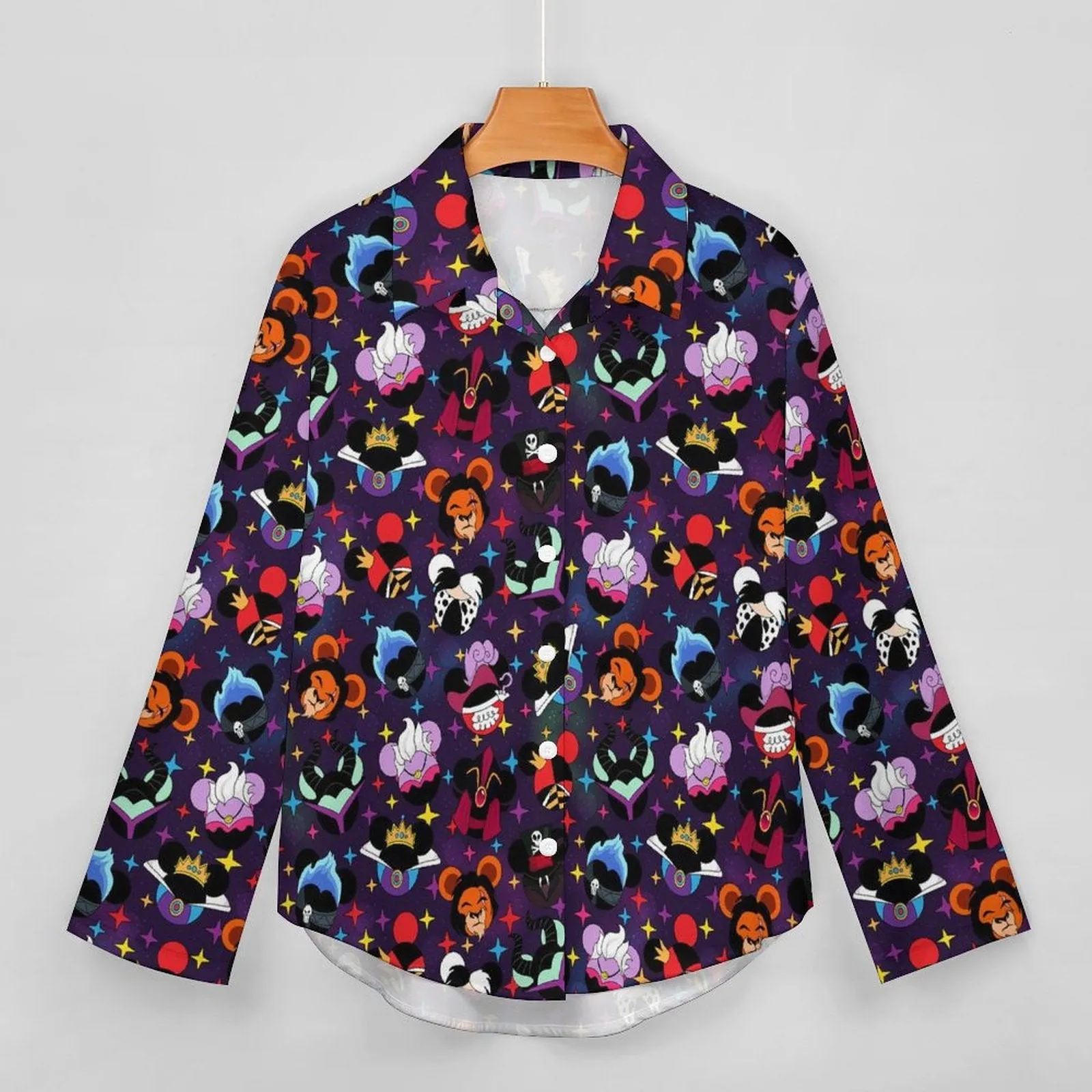 Villains Long Sleeve Button Up Blouse