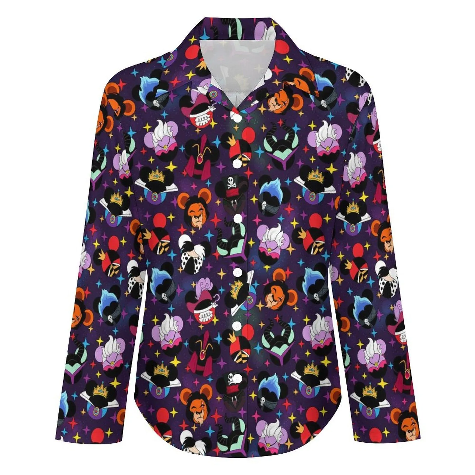 Villains Long Sleeve Button Up Blouse