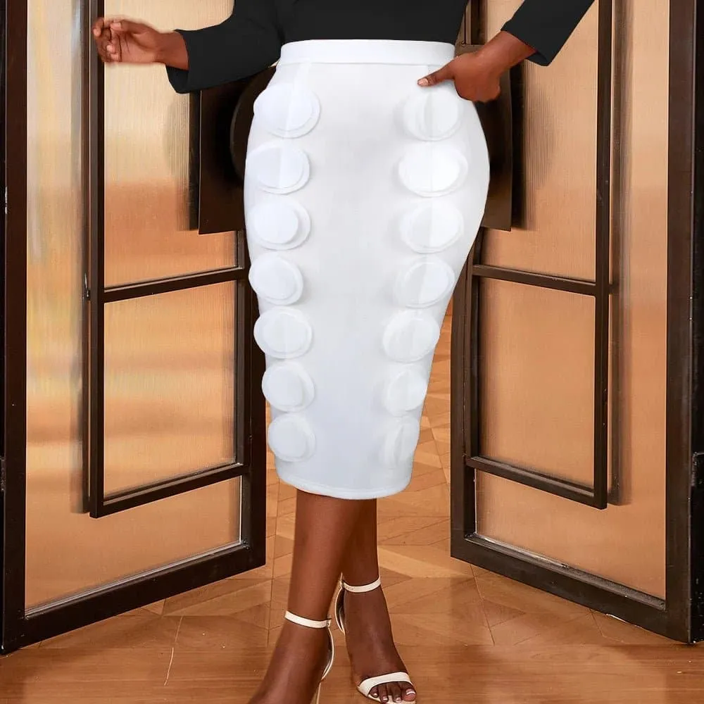 White High Waist Midi Skirts