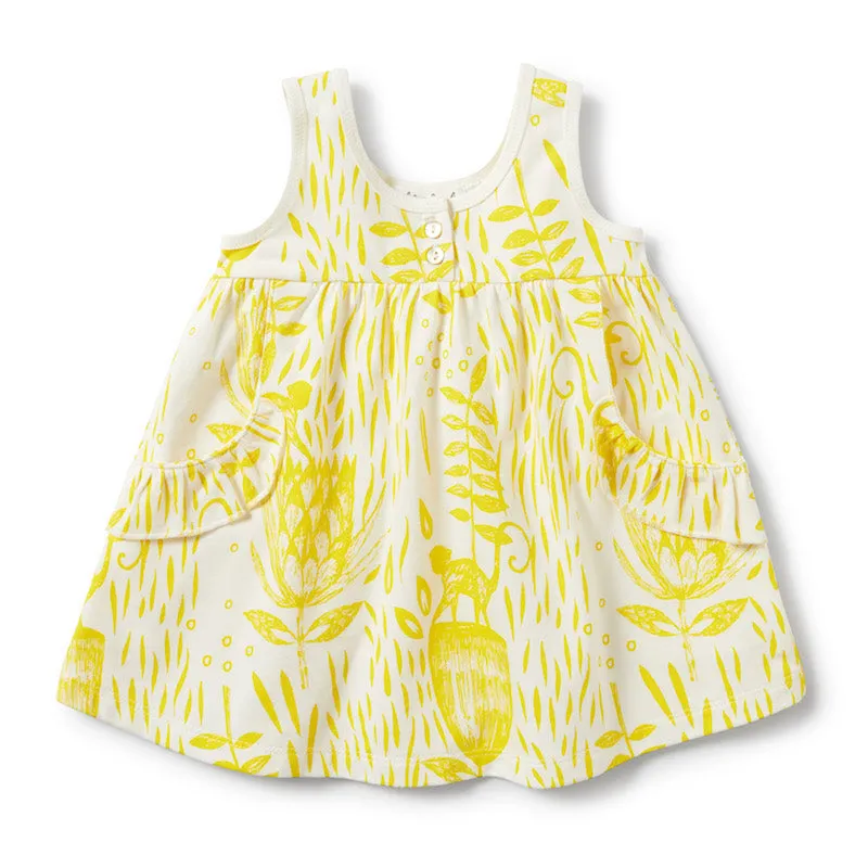 Wilson & Frenchy Mellow Yellow Ruffle Pocket Dress