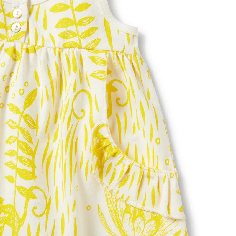 Wilson & Frenchy Mellow Yellow Ruffle Pocket Dress