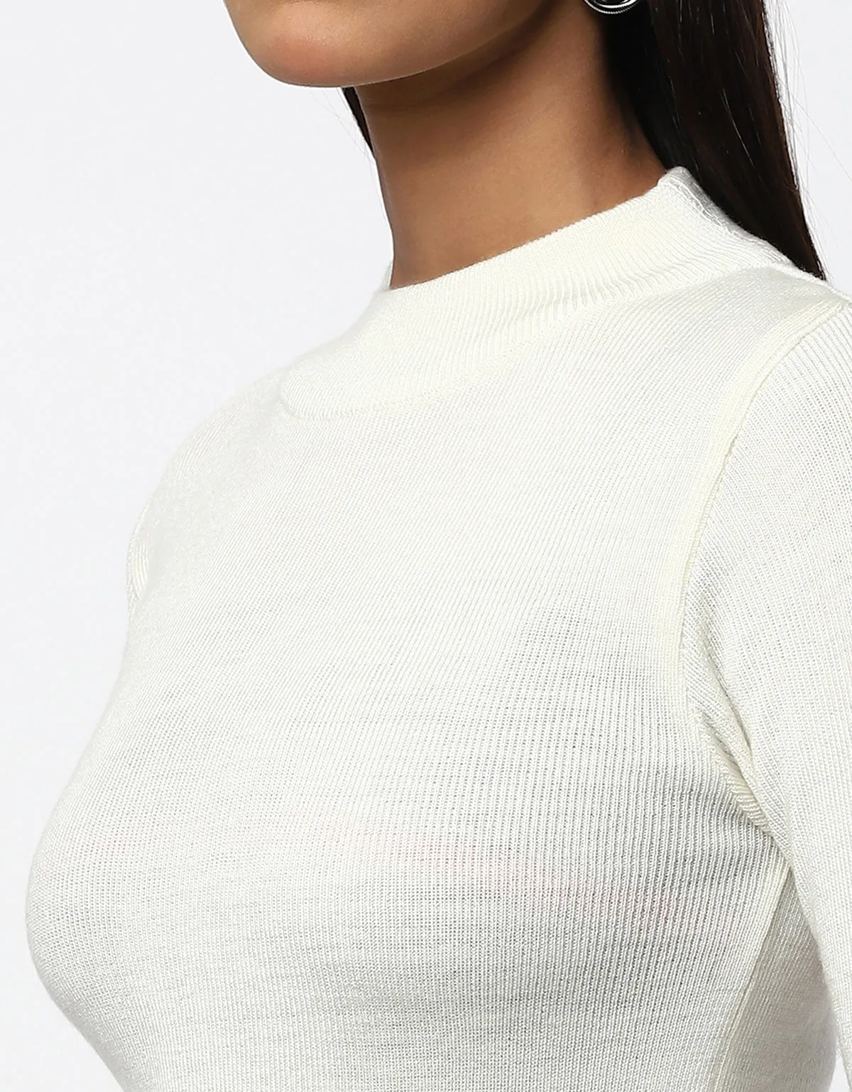 Women Woolen Warm Round Neck Skivvy