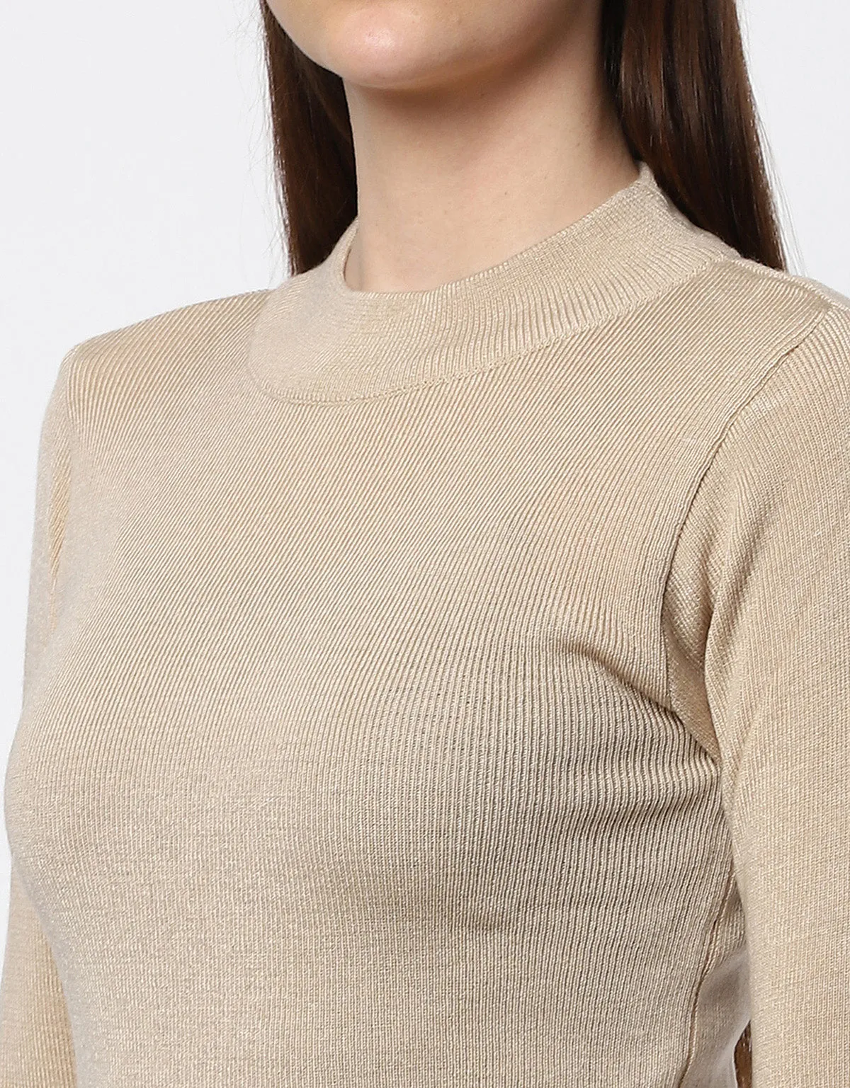 Women Woolen Warm Round Neck Skivvy